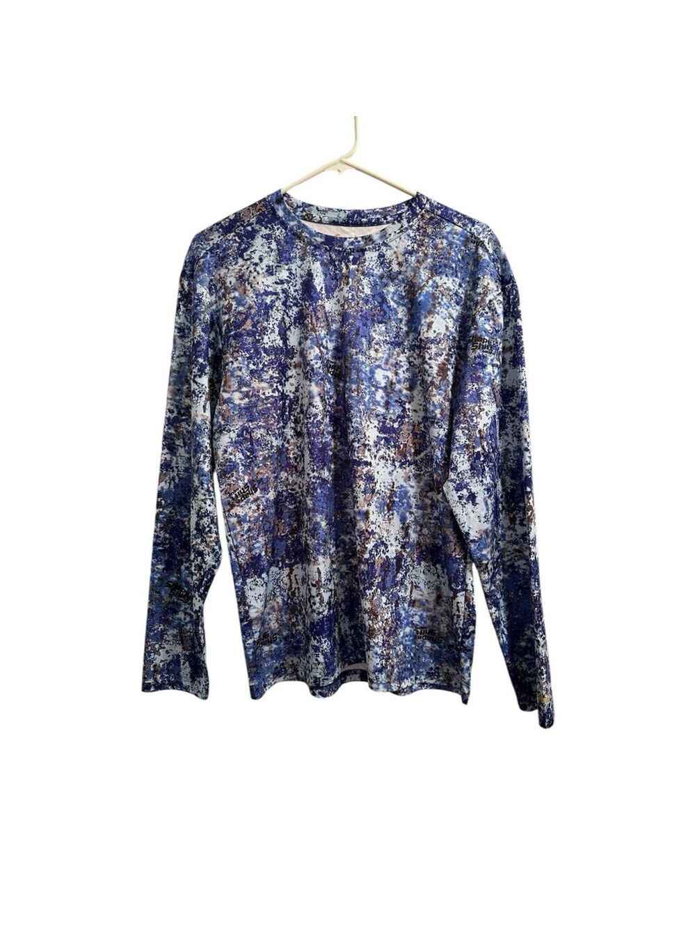 Gamehide Fishing Camo Shirt Blue Womens Medium Long Sleeves Pullover Camouflage